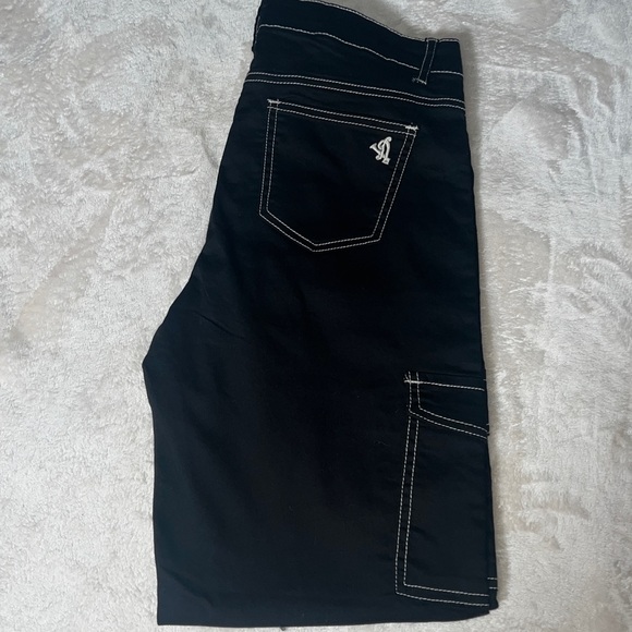 VIP Jeans Black Contrast Stitch Cargo Joggers Pants Juniors 11/12 EUC - Picture 2 of 8